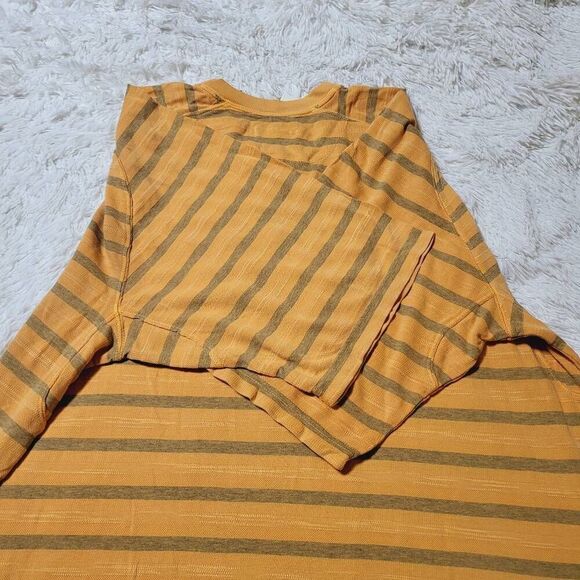 Striped Yellow and Gray Short Sleeve Men's Tee - Picture 5 of 5
